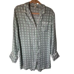 J Crew Night Shirt Women's Small Button Front  Sleepwear Long Sleeve‎